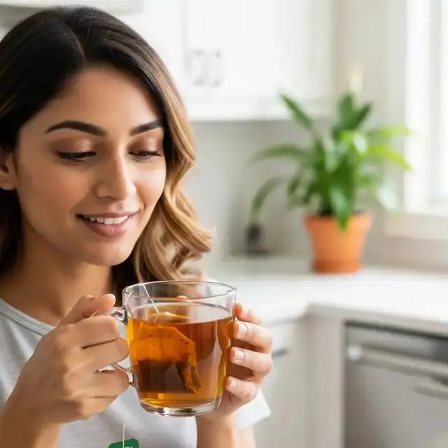 A cup of SlimTrim365 weightloss tea being prepared